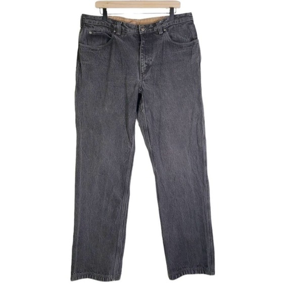 Duluth Trading Co‎ Ballroom Relaxed Fit Jeans Men's 38x34 Black Wash Denim - Picture 1 of 11